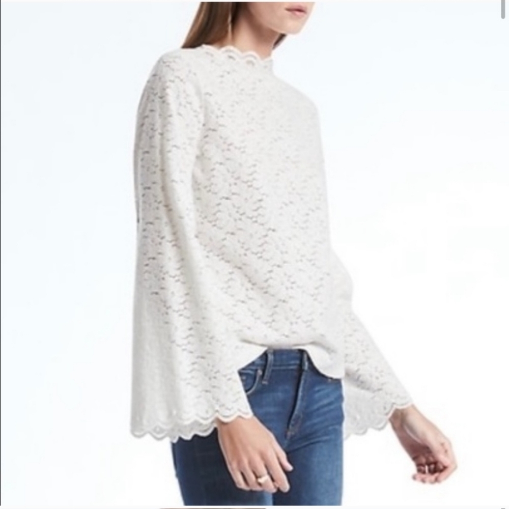 Banana Republic Lace Long-sleeve Top